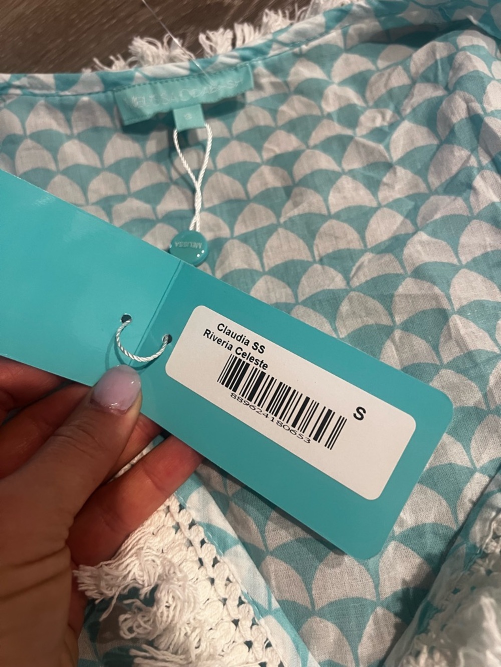 Melissa Odabash Claudia Riveria Celest teal tunic dress swim cover up NWT - Picture 7 of 9